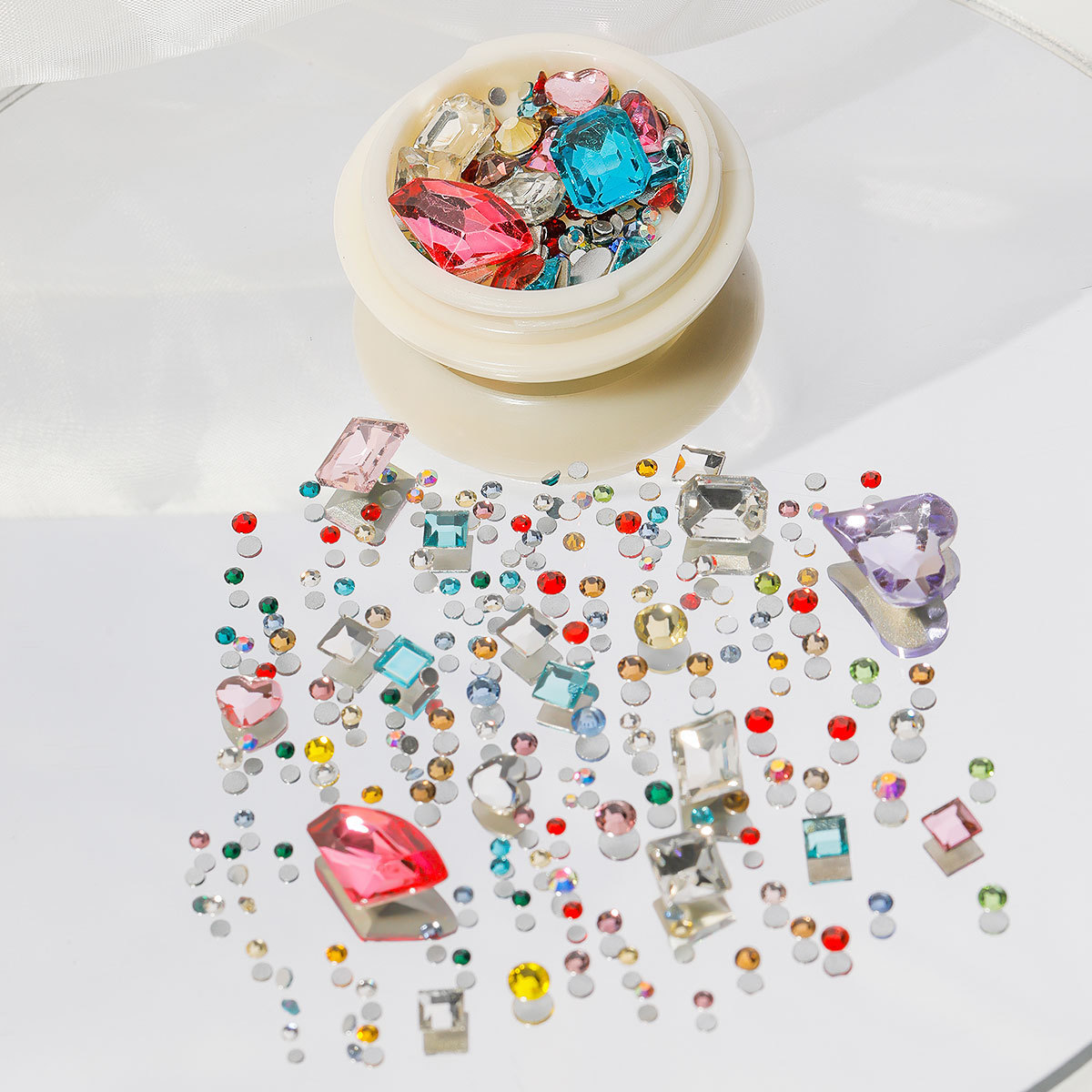 Internet celebrity monkey same style nail art gem diamond jewelry texture crystal diamond multi-cut axe pointed bottom diamond nail sticker