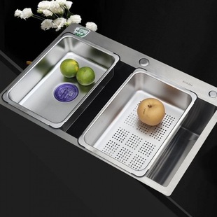Thickened Stainless Steel Sink Draining Basket Household Vegetable Washing Basket Multifunctional Thickened Single Sink Double Sink Basin in Basin