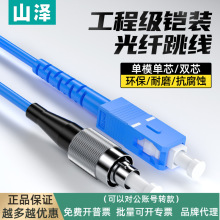 山泽电信级光纤跳线成品单模单芯双芯铠装家用抗拉压环保纤缆
