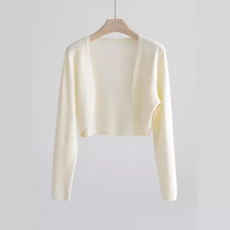 Ice Silk Knitted Sunscreen Cardigan Women's New Summer Thin Shawl Outer Lazy Blouse Short Air-conditioning Shirt Jacket