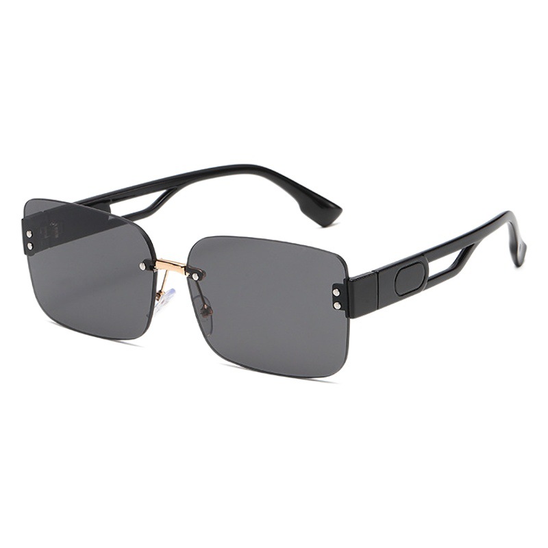Gafas de sol sin marco de nuevo estilo para mujer, gafas de sol del mismo estilo de celebridades de Internet de estilo coreano transfronterizo de moda, gafas de sol anti-UV con montura cuadrada de moda