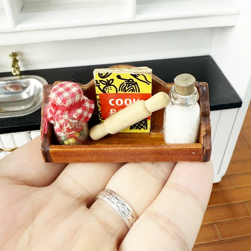 Doll house, mini model, small minifigure with accessories, scale 1:12