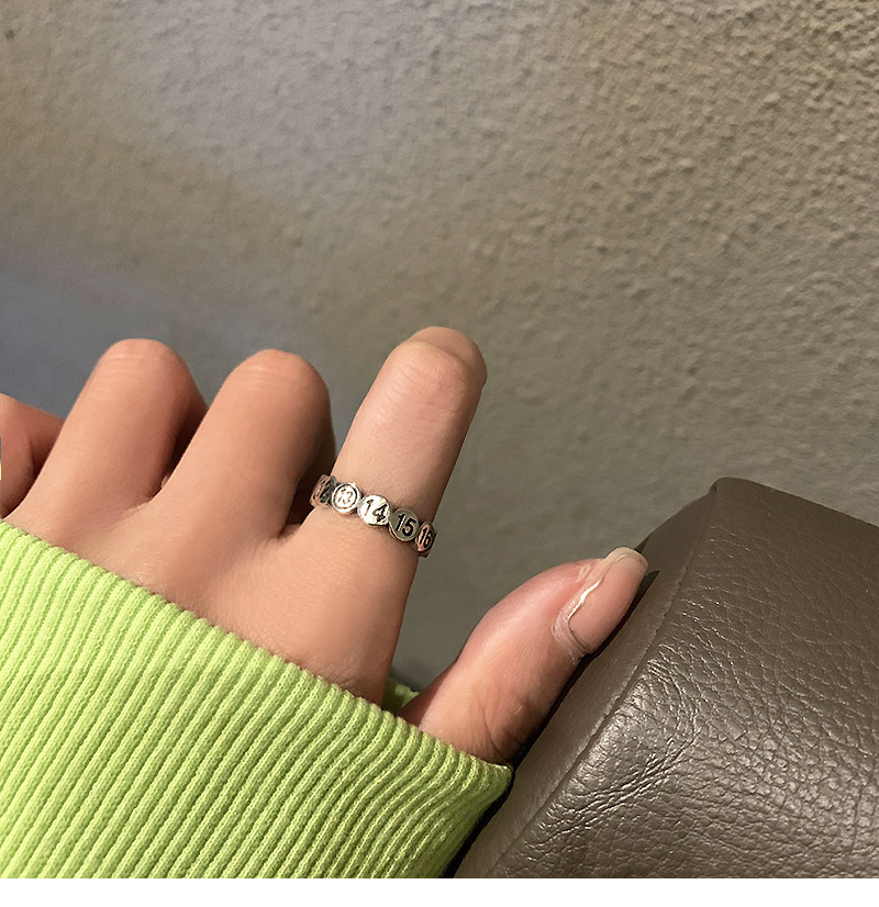 Simple Style Number Copper Plating Open Ring 1 Piece