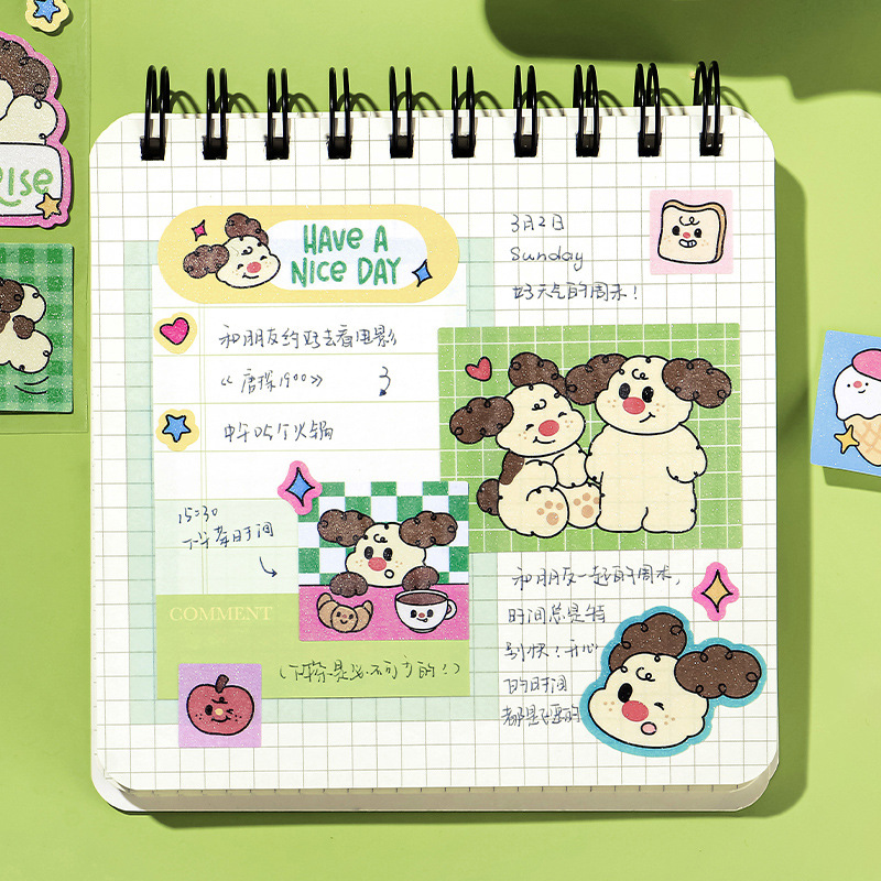 La carta de los amantes coreanos ins pegatinas de la serie de pastel dulce feliz cuentas de mano adorables pegatinas de material de tarjeta posterior de teléfonos celulares