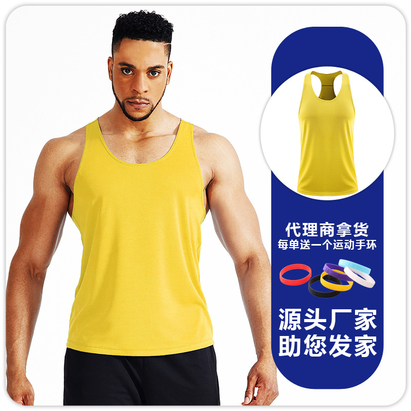 Chaleco de fitness entrenamiento muscular de los hombres sueltos en forma de I deportes delgados culturismo ropa casual chaleco sin mangas más Chaleco de tamaño