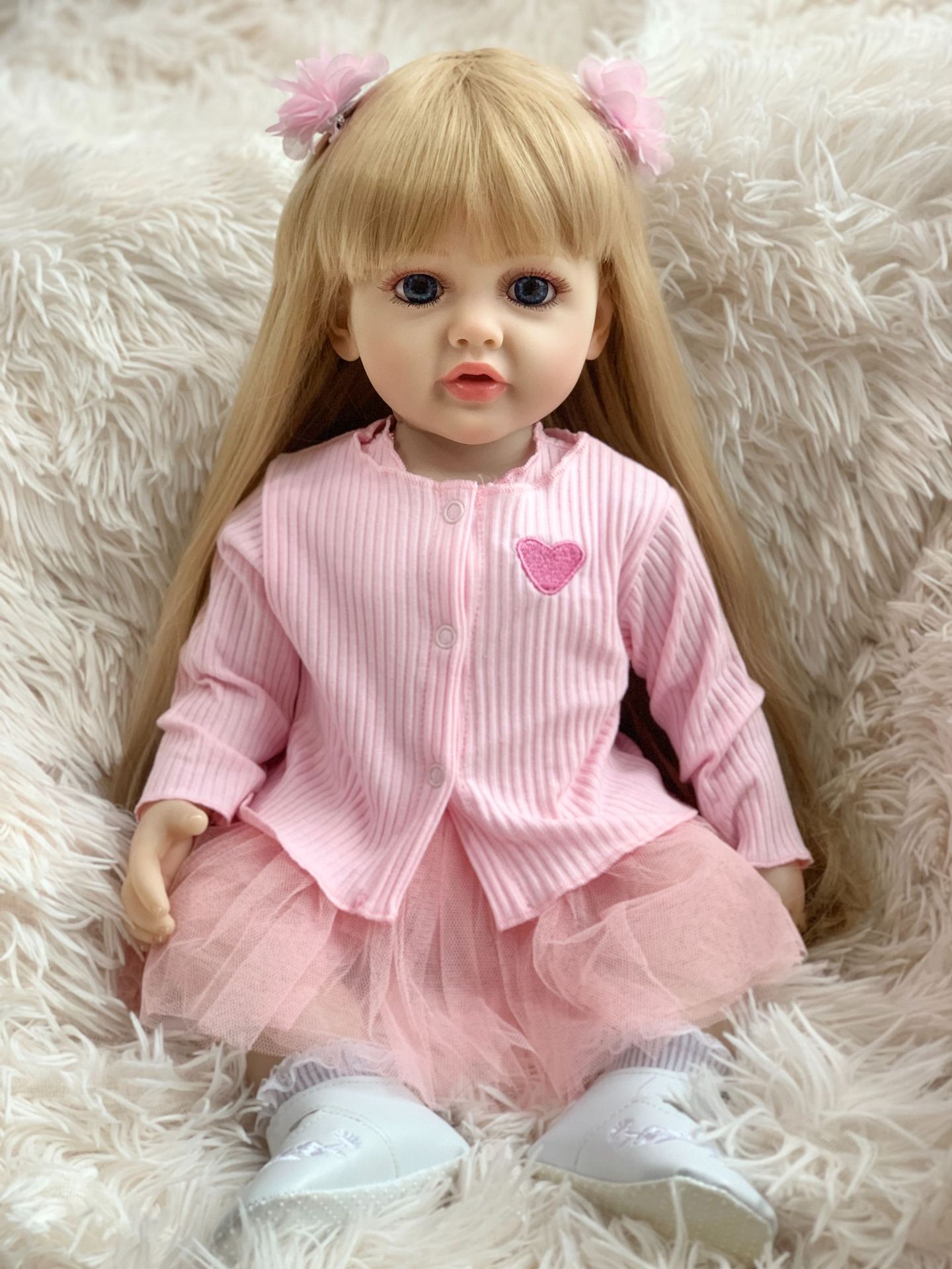Muñeca Reborn de Simulación de Bebé de 55 cm de Vinilo y Silicona para Niños