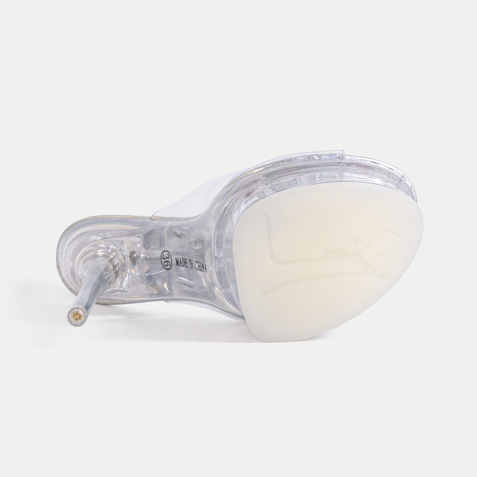 Dép sandal nữ quai ngang gót siêu cao 9 cm mũi hở phong cách Âu Mỹ — bạc, màu vàng, đen chi tiết 5