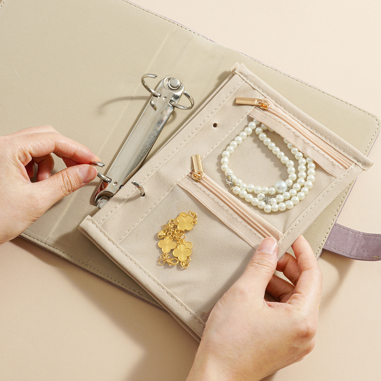 (Cross-border trading), jewelry storage book, golden storage system, handheld organizer bag for traveling, light luxury style, Birthday gift 5