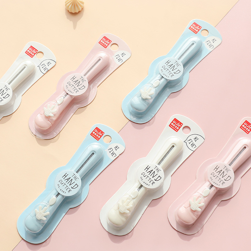 Ins cute macaron color small express knife student mini paper cutting knife stationery office small knife
