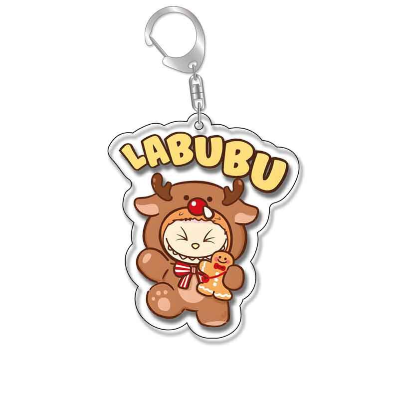 Labubu ラブブリトルシープキーホルダーかわいい漫画アクリルパーソナライズされたスクールバッグペンダントキーホルダーギフト|undefined
