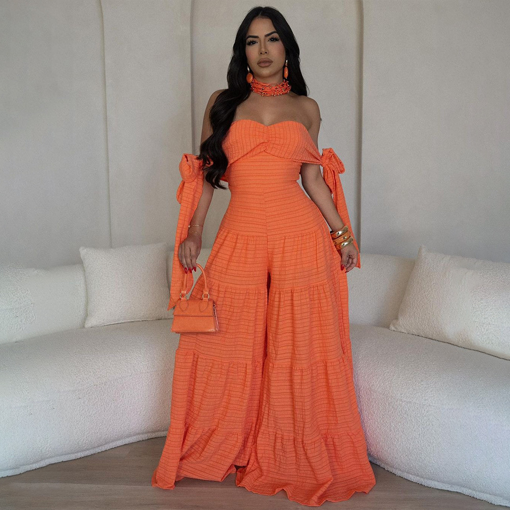 Women's Holiday Selfie Bodysuits Casual Simple Style Streetwear Solid Color Full Length Jumpsuits display picture 5