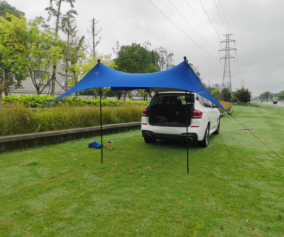 Car Sunshade Tent, Camping Tent Side Tent, Car Rear Suv Side Canopy, Self-Driving Camping Rain Shelter, Rainproof and Windproof