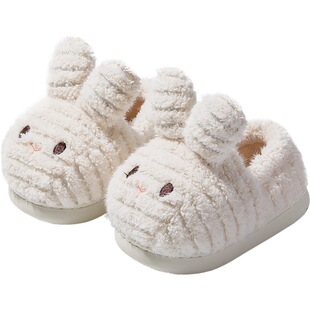 Children's cotton slippers cute girls cartoon rabbit bag with cotton shoes wholesale non-slip baby cotton shoes children's slippers winter