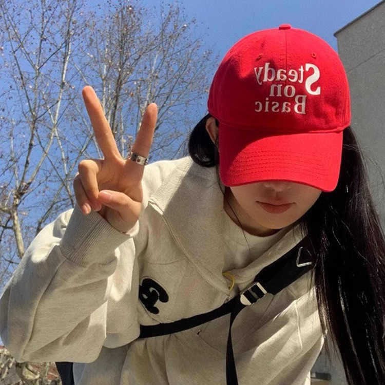 Nuevo sombrero de lengua de pato de letras para mujeres ins Corea del Sur cara pequeña sombrero de béisbol casual para hombres cabeza grande sombrero versátil de verano -