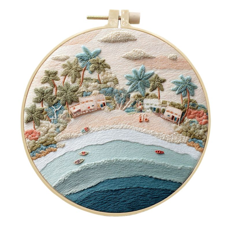 オリジナル先行販売クロスボーダー新製品刺繍 diy 風景手作り生地材料パッケージキットクリエイティブ手作り裁縫英語|undefined