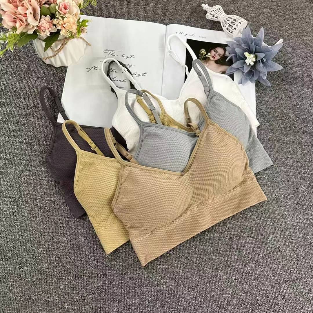 Nueva taza fija sin costuras hermosa espalda sin anillo de acero ropa interior chaleco chaleco cómodo ropa interior damas base sostén al por mayor