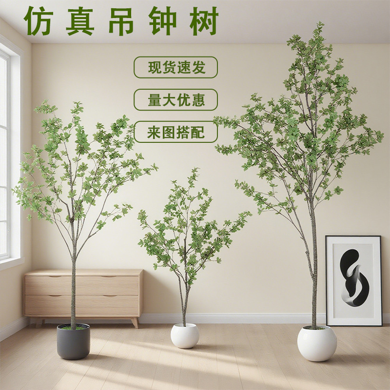 Simulación de plantas verdes de alto nivel de lujo ligero de plantas falsas biónicas interiores maceta sala de estar decoración paisajística de aterrizaje