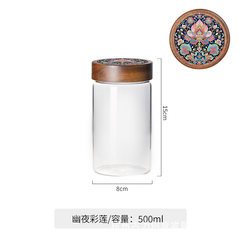 lata de vidrio china, alta borosilicona, lata de sellado de grado alimenticio, lata de almacenamiento de botella de vidrio, lata de almacenamiento de cocina, botella de almacenamiento
