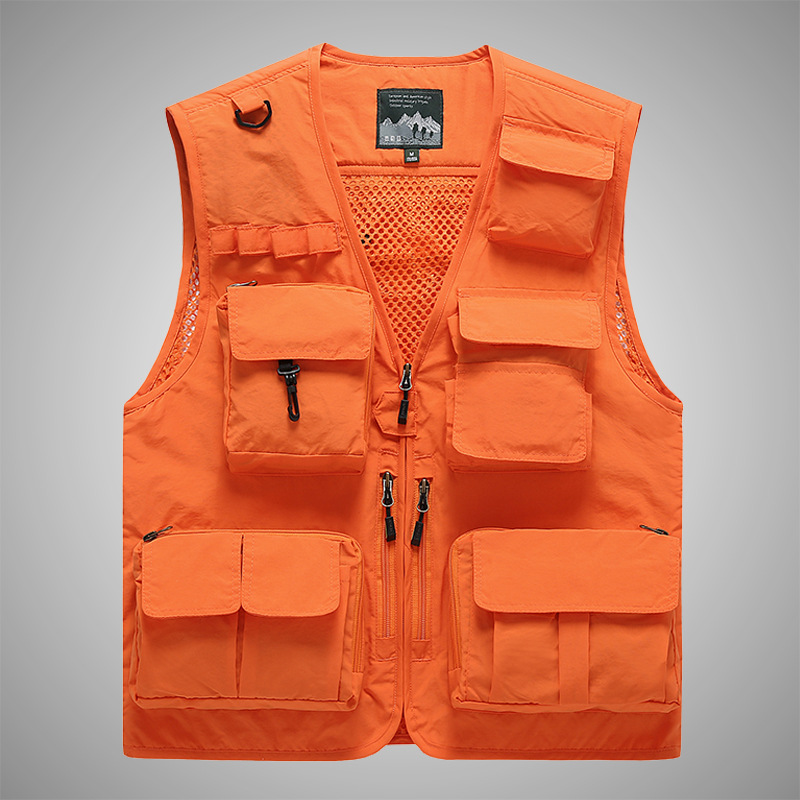 Casual chaleco de hombre al aire libre de bolsillo fotografía chaleco de pesca hombro gran clip caballo hombre abrigo casual abrigo image 11
