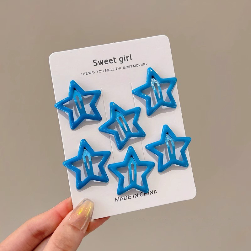 Pinza bb de color dopamina para niños cabello roto estrella de cinco puntas horquilla para niñas que no lastima el cabello, pinza para el cabello con flequillo para bebés, accesorios para el cabello lindos