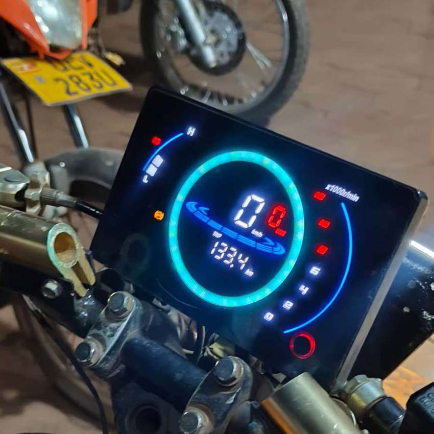 2023Nmax Motorcycle Street Car Modified Digital Code Meter Flat Type with Water Temperature Voltage 7-Color Color-Changing Digital Meter