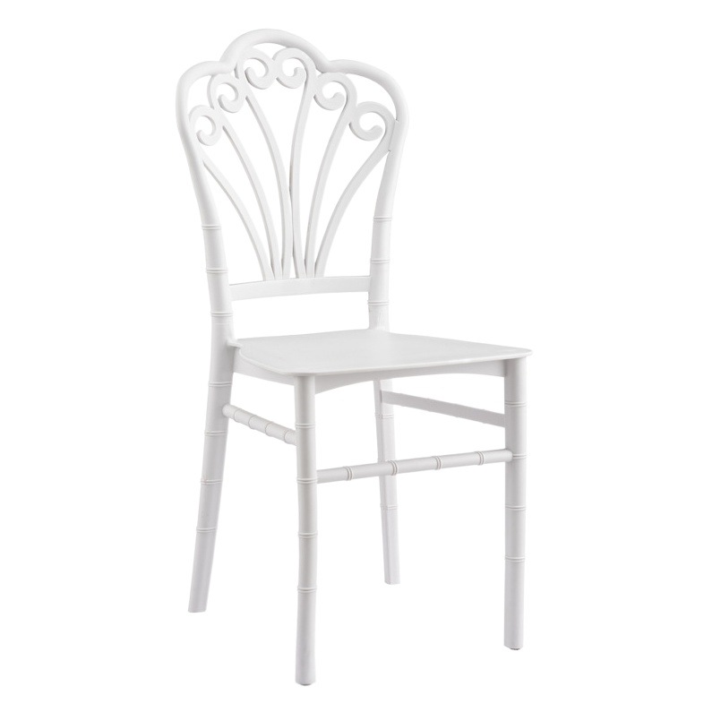 Silla de plástico minimalista moderna para banquetes y bodas al aire libre, silla de comedor blanca con respaldo alto, apilable.