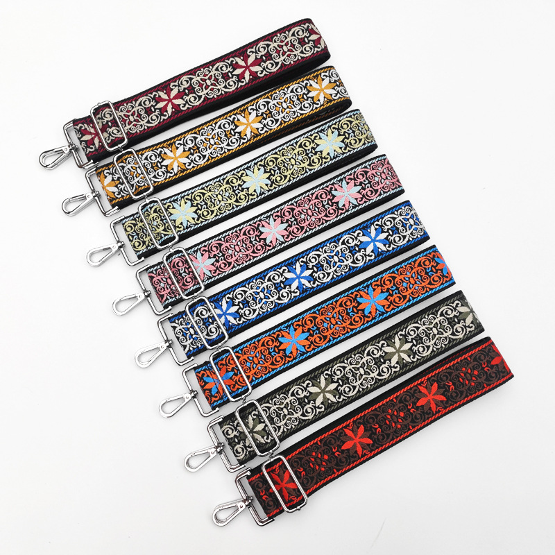 New Ethnic Style Embroidered Jacquard Bag Strap 5cm Widen And Thicken Long Shoulder Strap Women's Corssbody Bag Burden Reduction Strap display picture 1