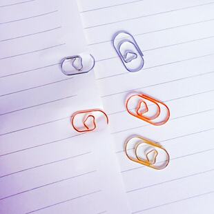 Cross-Border Hot Selling Mini Small Heart Paper Clip Fun Metal Paper Clip 20mm Small Rose Gold Paper Clip