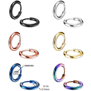 Cross-Border Earrings, Titanium Steel Earrings, Thick and Thin Coils, Same Style for Boys and Girls, Stainless Steel Earrings