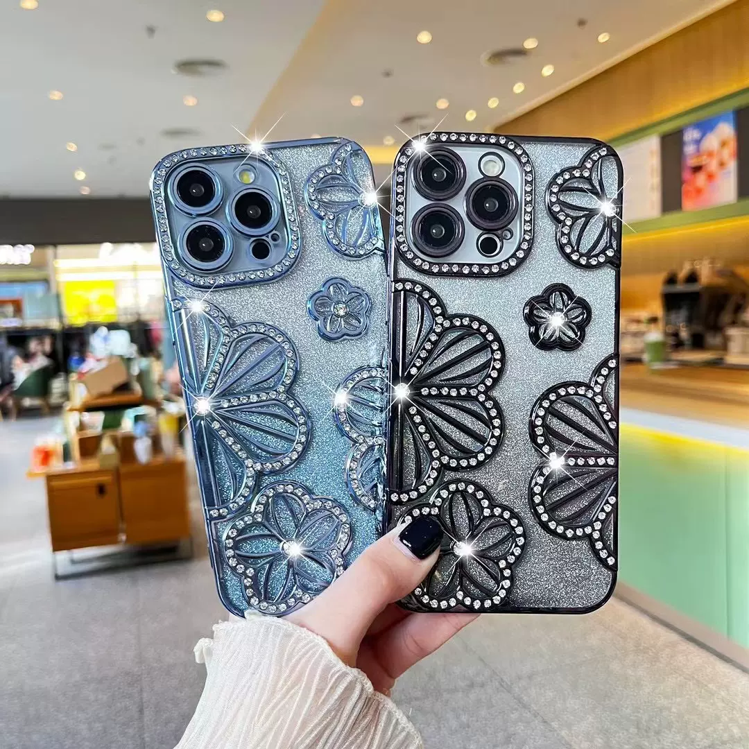 适用苹果16Promax手机壳14plus跨境iPhone15保护套12高级闪钻全包