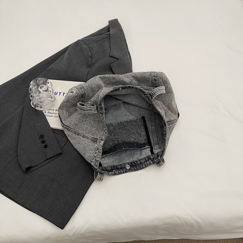 2024 nuevo bolso de hombro de mezclilla de gran capacidad bolso de compras bolso de ocio de arte de nicho al por mayor