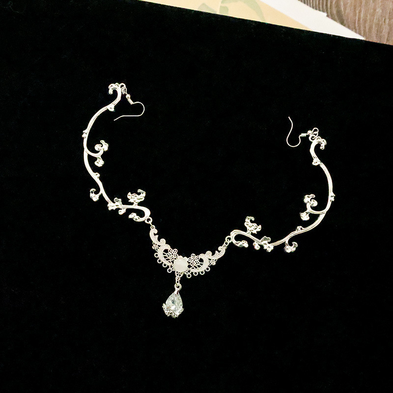 Ancient Style Ethnic Forehead Chain Headpiece, Hanfu Traditional Costume, Qipao Matching Makeup Accessories, Tassel Retro Chain Brow Pendant