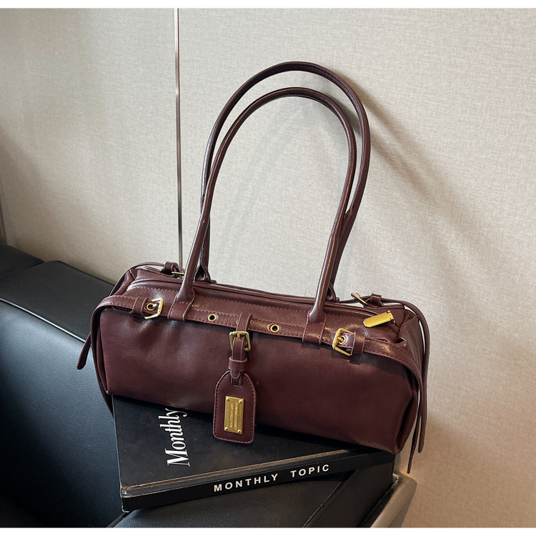 Vintage Bowling Tasche Damen Schultertasche Mit Großem Volumen_voghion.com