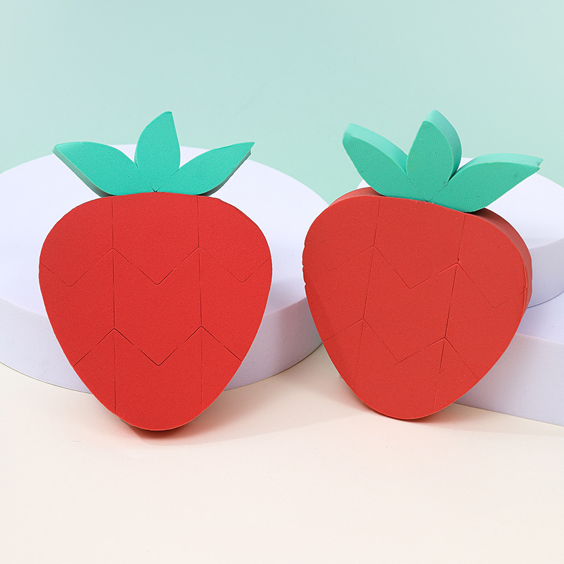 Plano de recolección personalizado de fábrica, gran soplo de polvo, sin látex, fresa, esponja de maquillaje, cojín de aire, agua, venta al por mayor transfronteriza