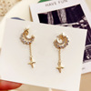 Silver needle, fashionable earrings, Korean style, simple and elegant design