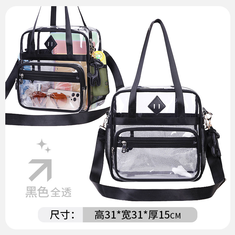 Amazon fuente transfronteriza bolsa transparente hombro diagonal portátil impermeable escuela primaria escuela secundaria escuela secundaria mochila escolar de gran capacidad