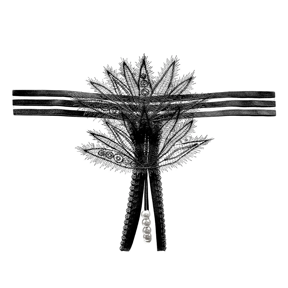 Фасционныеlash eyelashes lace panties can insert women's sexy beads massage bed to tease hot see -through thong 2290