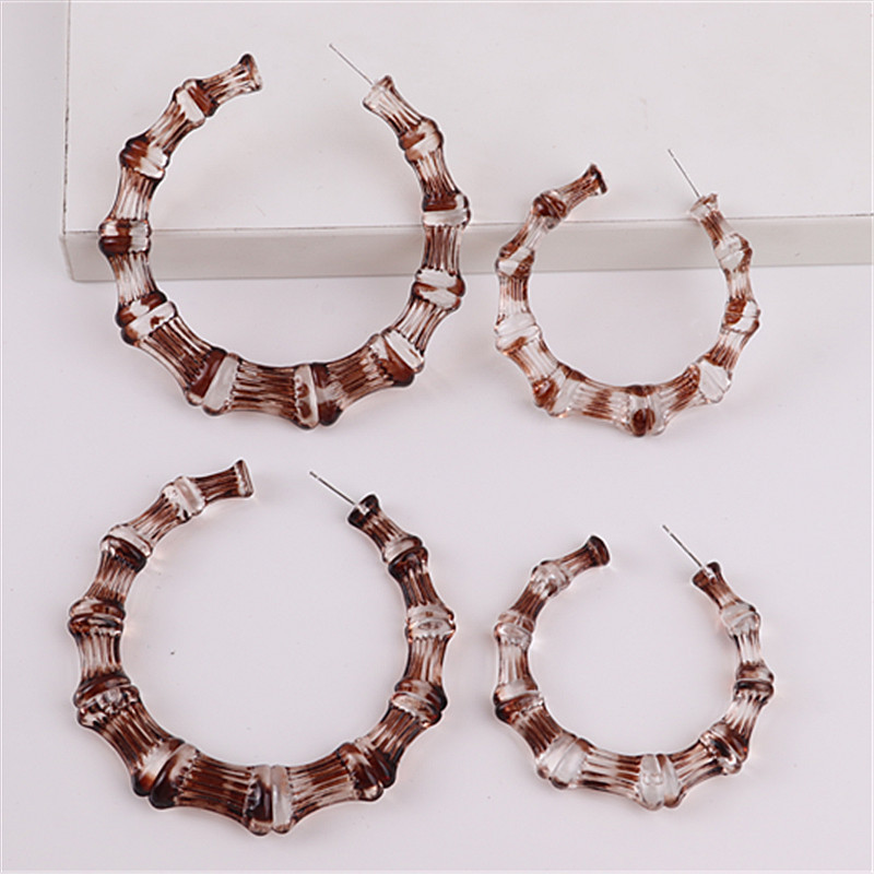 1 Pair Funny Gradient Color Arylic Womenu0027S Hoop Earrings