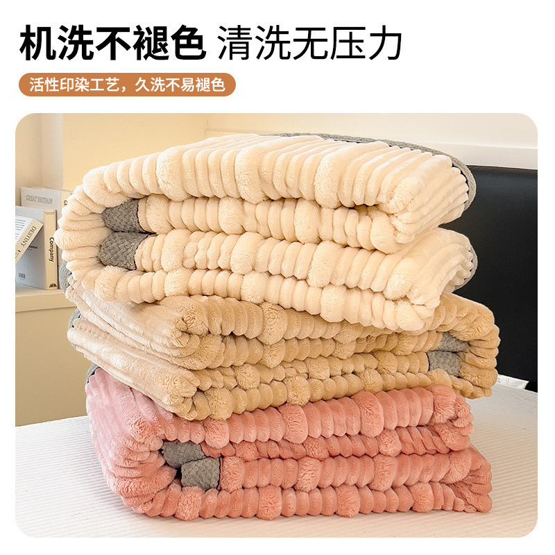 Explosiones transfronterizas de conejo de peluche de leche de peluche de invierno grueso de peluche de coral mantas de sofá mantas de aire acondicionado mantas mantas pequeñas mantas