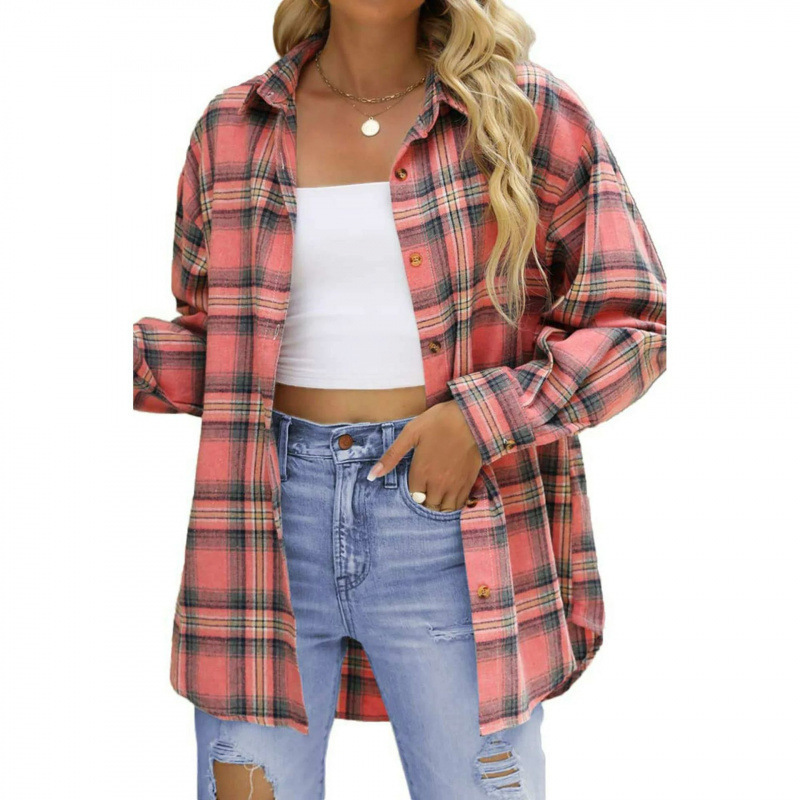 2025 Amazon Spring, Autumn and Winter New Cross-Border European and American Export Women's Casual Loose Boyfriend Style Shirt