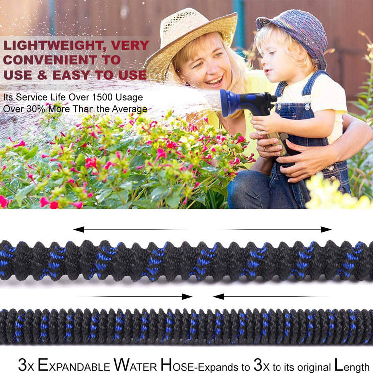 家用3倍伸缩水管garden hose耐用防冻洗车花园乳胶水管洗车神器