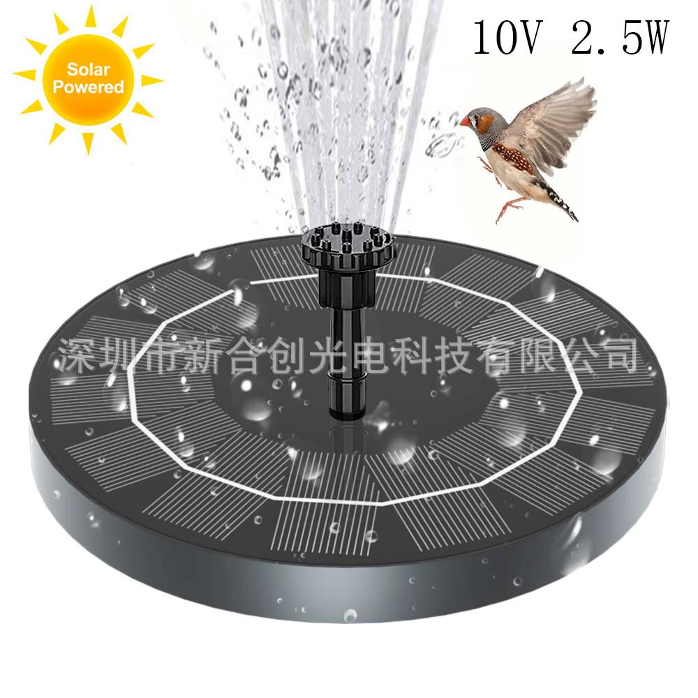 Высокая мощность 2,5 Вт Солнечная энергия Фонтан Открытый бассейн Автоматический плавающий фонтан Бассейн Сад Двор Мини-фонтан