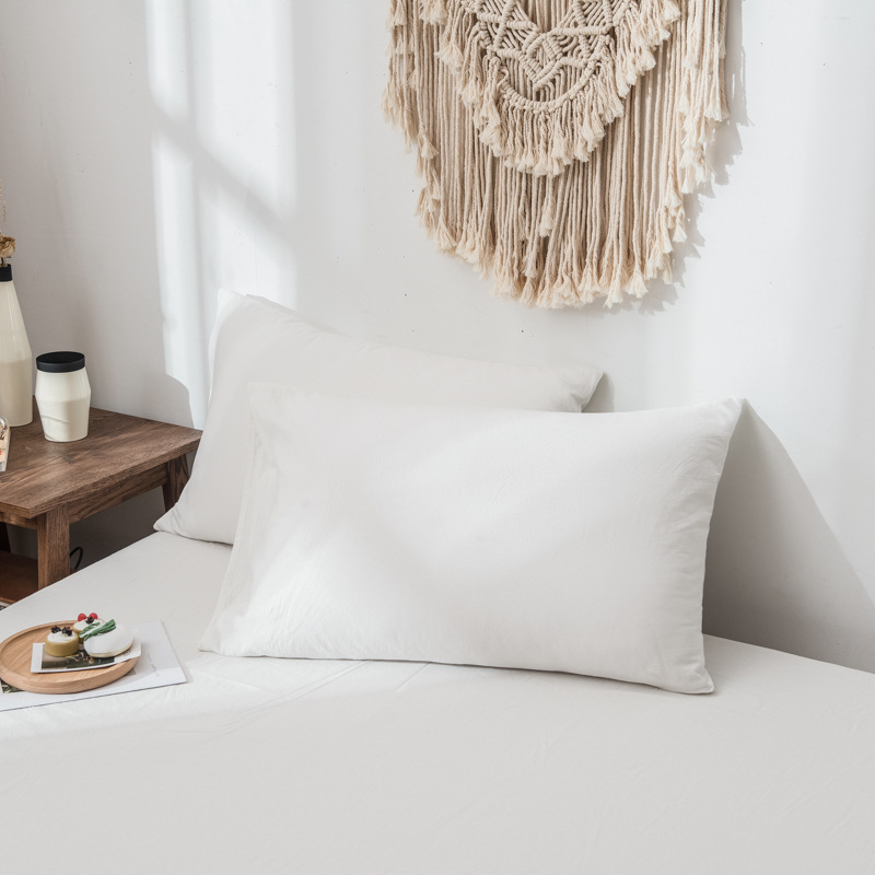 厂家新品全棉北欧风枕套简约纯色酒店宾馆枕头套一只装床上用品