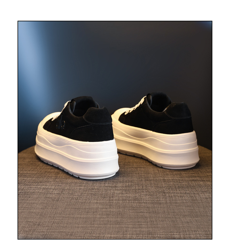 Giày sneaker nữ đế dày tăng chiều cao HY9858 phong cách platform — màu nâu chi tiết 20