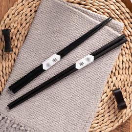 批发黑色木筷子铁木六角筷子日式筷子创意料理筷子家用筷子木餐具