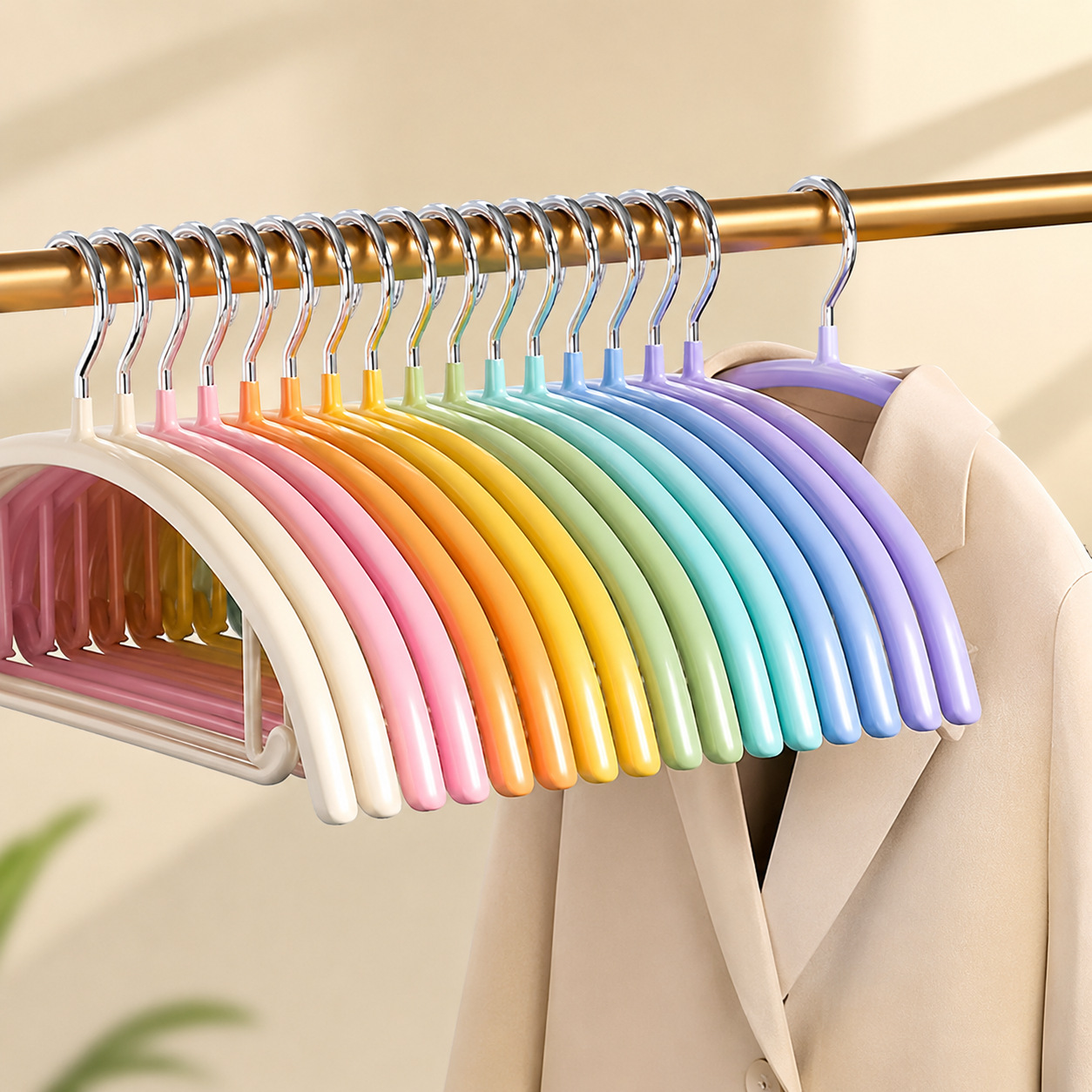 Rainbow Semicircular Clothes Hanger, Thickened Version, Non-slip...