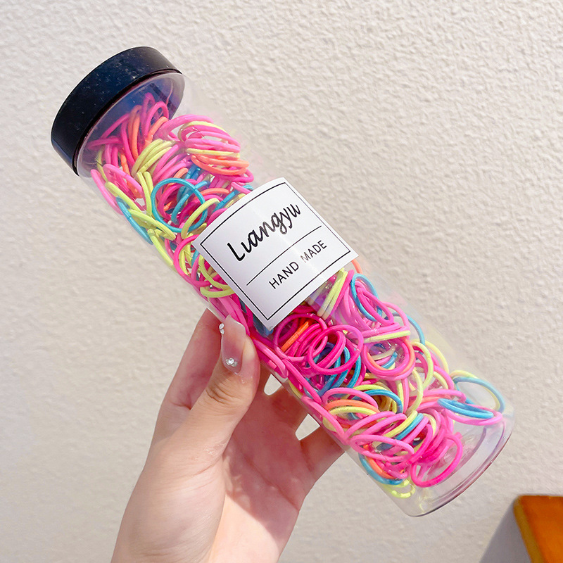 Bebés color caramelo de alta elasticidad pulgar anillo de cabello de niñas adornamiento de cabello de dopamina no daña banda de goma de cabello