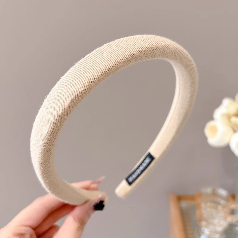 Froncé retro correa de cabello delgado para mujeres otoño invierno cabeza de cabello alto estilo coreano universal para salir tarjeta de cabello muestra la cara cabeza pequeña