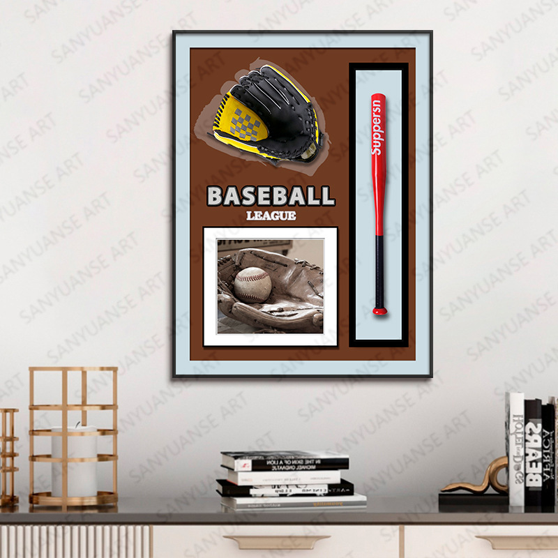 Pintura decorativa de béisbol Juego de marea tridimensional Sala de estar Sofá pared de fondo Pintura colgante Restaurante Dormitorio Pintura colgante Galería de pasillo