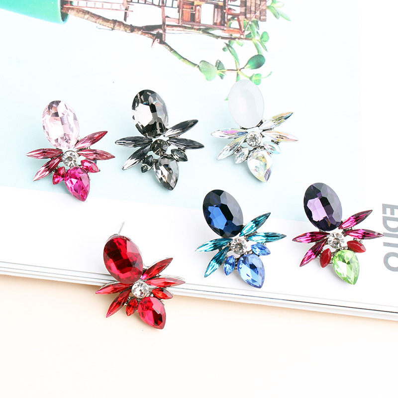 Ear Studs Classification Glam Geometric Plating Alloy Glass Ear Studs